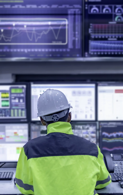 Operator in a power system control room